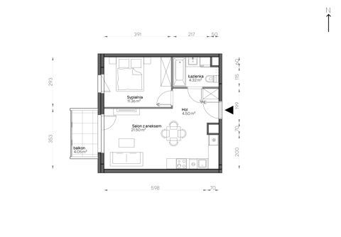 Plan 2 pok. 42m²