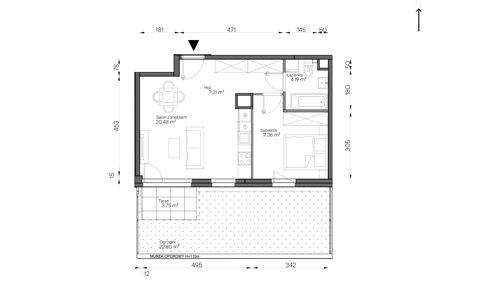 Plan 2 pok. 43m²