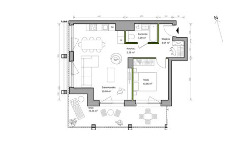 Plan 2 pok. 52m²