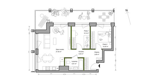 Plan 3 pok. 61m²