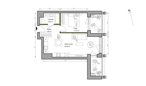 Plan 2 pok. 45m²