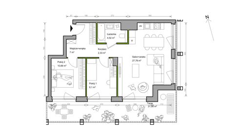 Plan 3 pok. 61m²