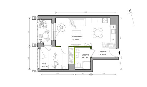 Plan 2 pok. 40m²