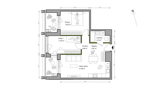 Plan 3 pok. 59m²