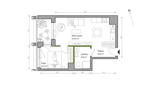 Plan 2 pok. 40m²