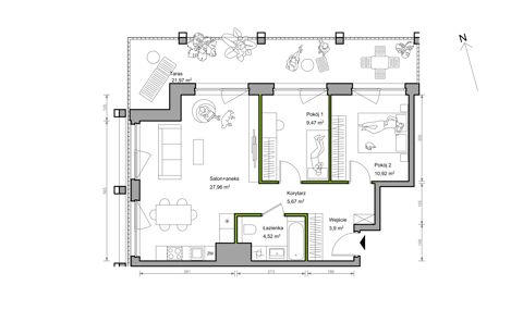 Plan 3 pok. 62m²