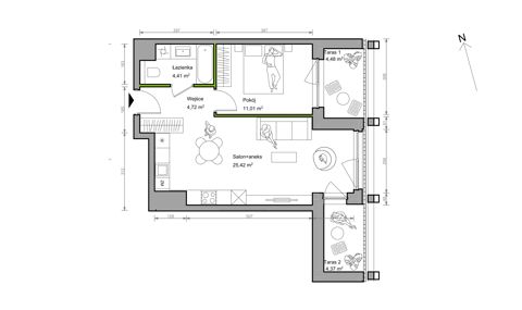 Plan 2 pok. 46m²
