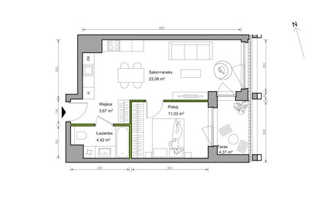 Plan 2 pok. 42m²