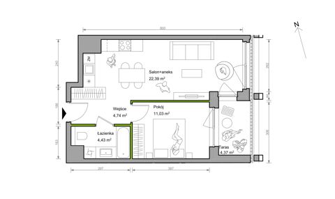 Plan 2 pok. 43m²