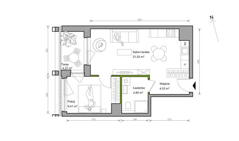 Plan 2 pok. 40m²