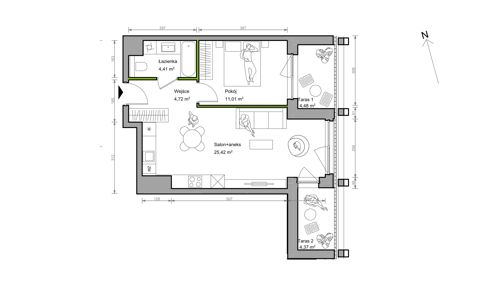 Plan 2 pok. 46m²