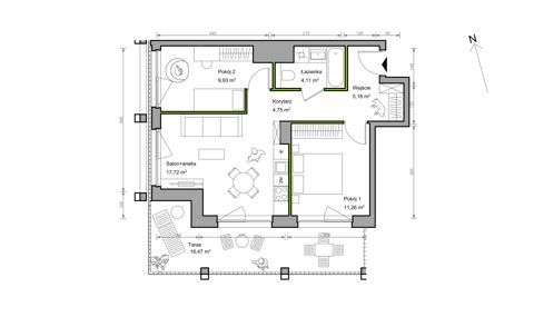 Plan 3 pok. 53m²