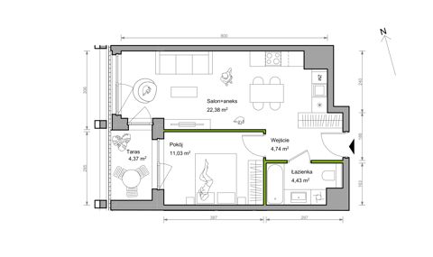 Plan 2 pok. 42m²