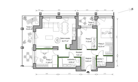Plan 4 pok. 93m²