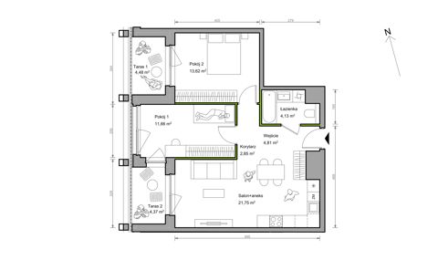 Plan 3 pok. 59m²