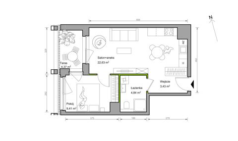 Plan 2 pok. 40m²