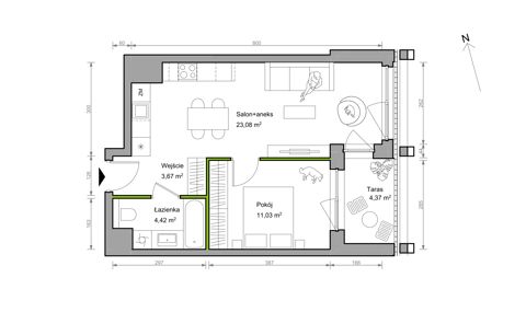 Plan 2 pok. 42m²