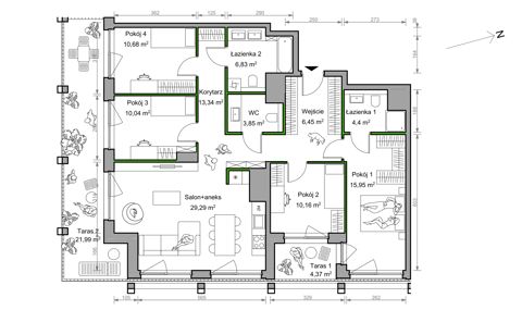 Plan 5 pok. 111m²