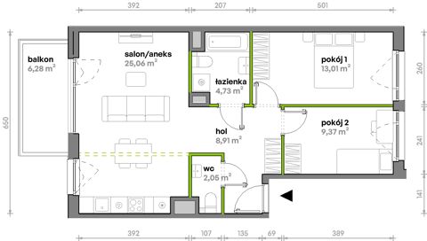 Plan 3 pok. 63m²
