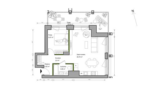 Plan 2 pok. 50m²