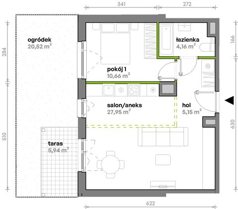 Plan 2 pok. 48m²