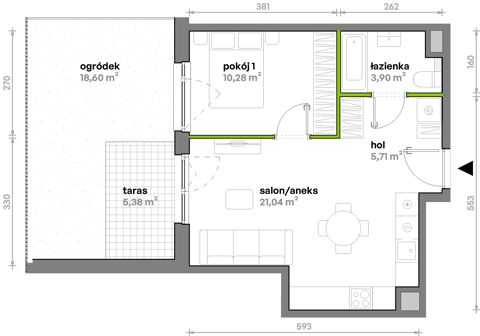 Plan 2 pok. 41m²