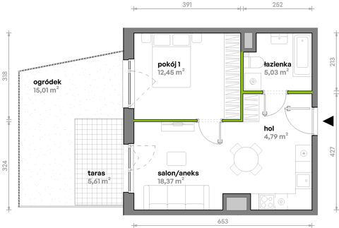 Plan 2 pok. 41m²