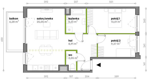 Plan 3 pok. 63m²