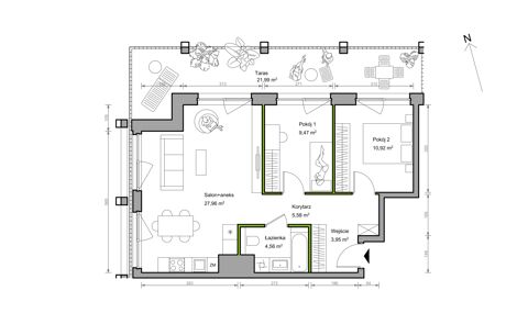 Plan 3 pok. 62m²
