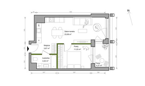 Plan 2 pok. 42m²