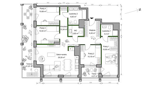Plan 5 pok. 111m²