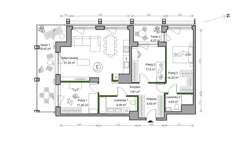 Plan 4 pok. 93m²