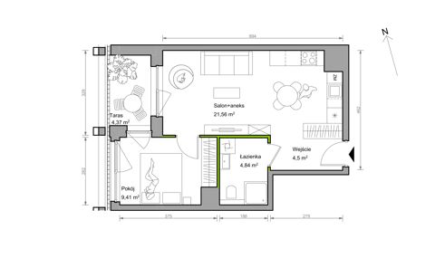 Plan 2 pok. 40m²