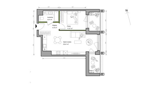 Plan 2 pok. 46m²