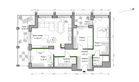 Plan 4 pok. 93m²