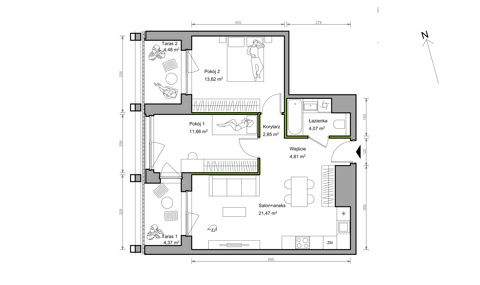 Plan 3 pok. 58m²