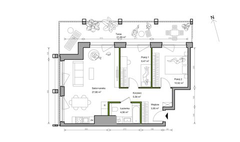 Plan 3 pok. 62m²