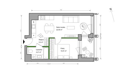 Plan 2 pok. 41m²
