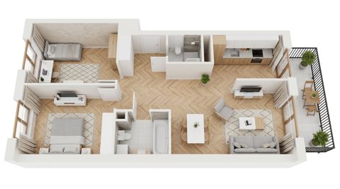 Plan 3 pok. 64m²