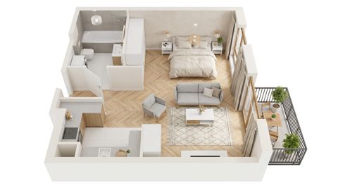Plan 1 pok. 32m²