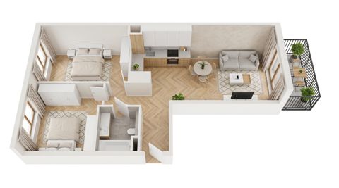 Plan 3 pok. 57m²