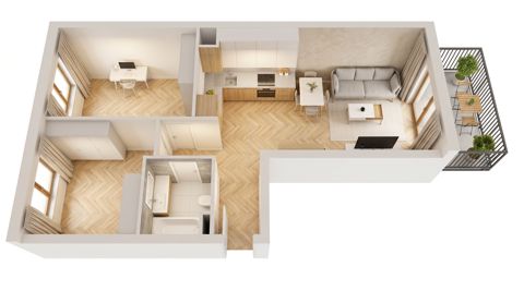 Plan 3 pok. 57m²