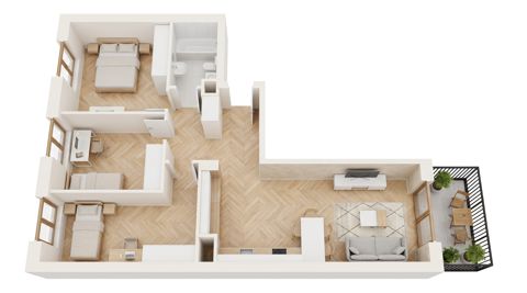 Plan 4 pok. 75m²
