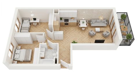 Plan 3 pok. 57m²