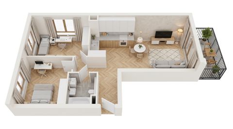 Plan 3 pok. 57m²