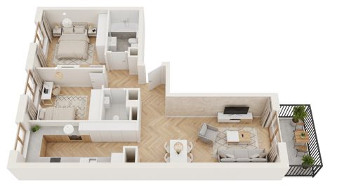 Plan 3 pok. 73m²