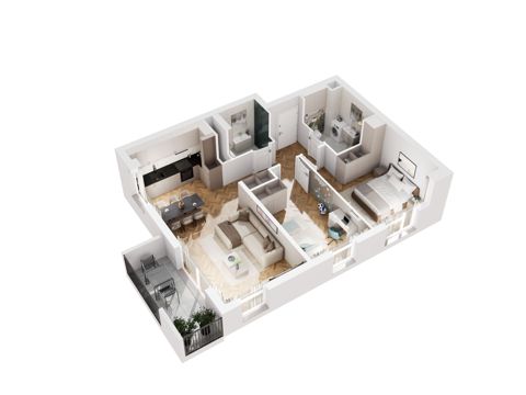 Plan 3 pok. 67m²