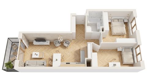 Plan 3 pok. 56m²
