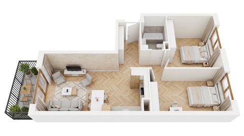Plan 3 pok. 55m²
