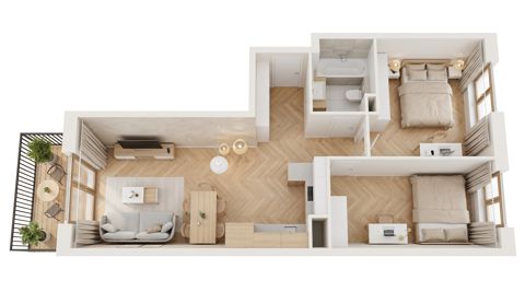 Plan 3 pok. 56m²